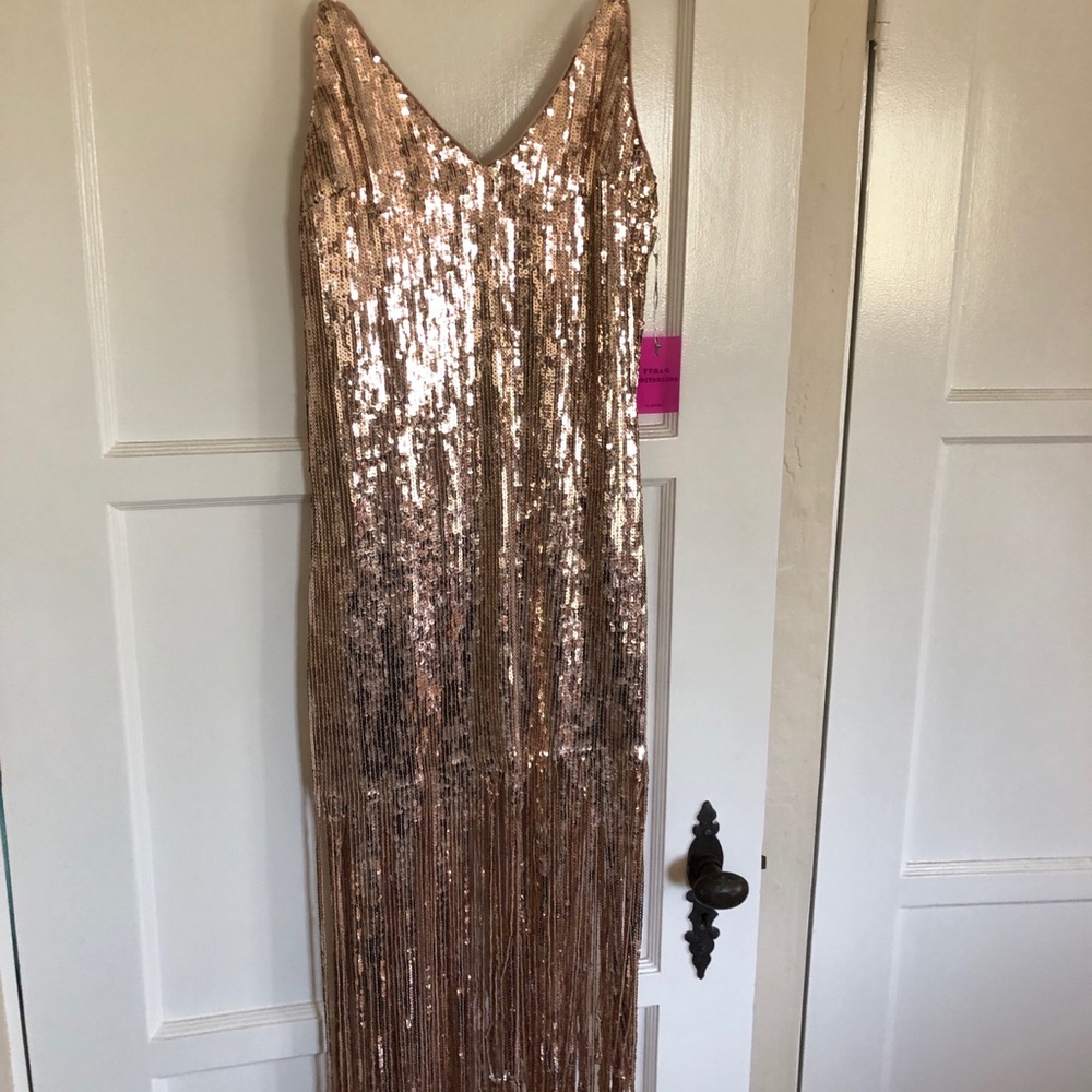 Gold sequin dress